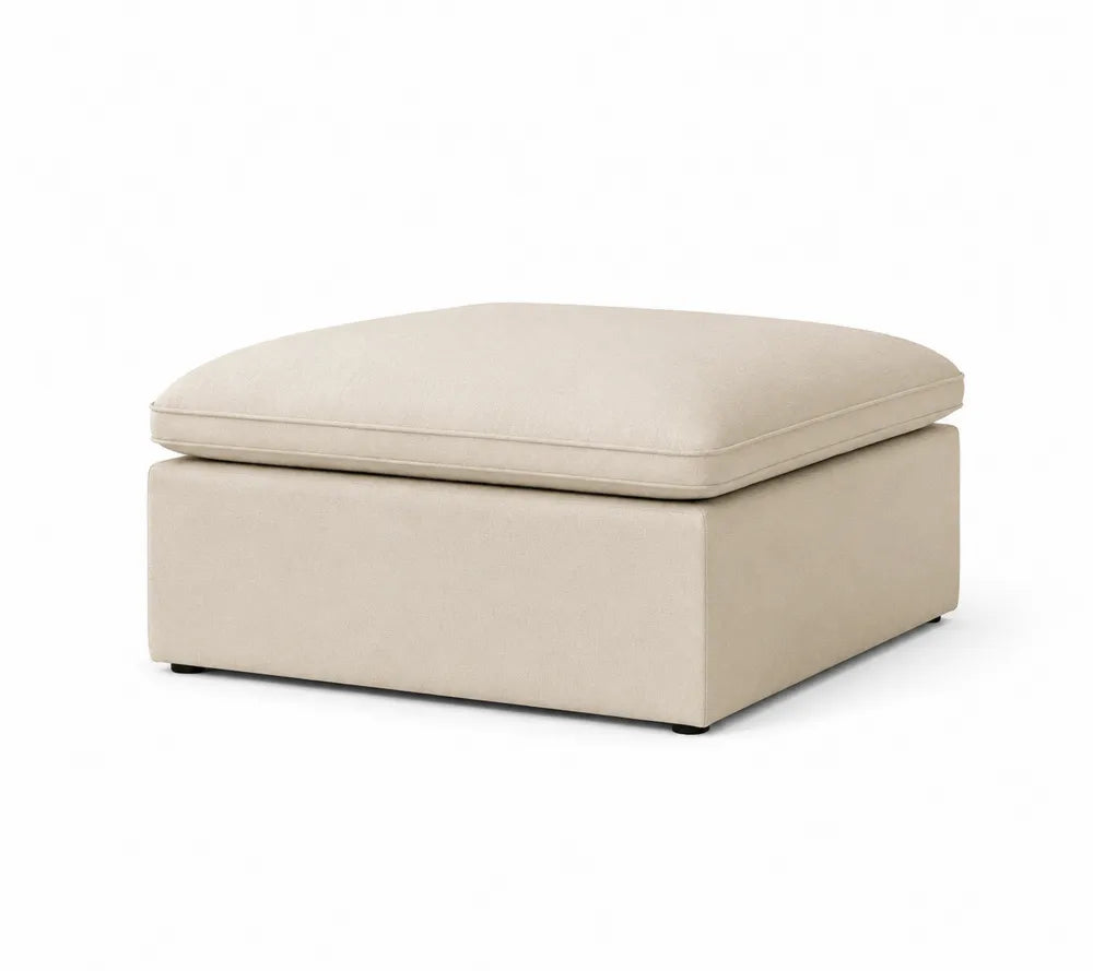 Fußhocker Stoff Beige 70x70x45cm