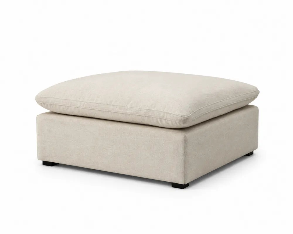 Rechteckiger Stoff-Fußhocker 80x80x45 cm