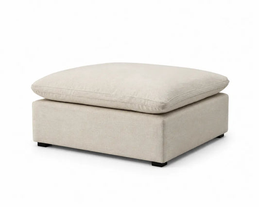 Rechteckiger Stoff-Fußhocker 80x80x45 cm