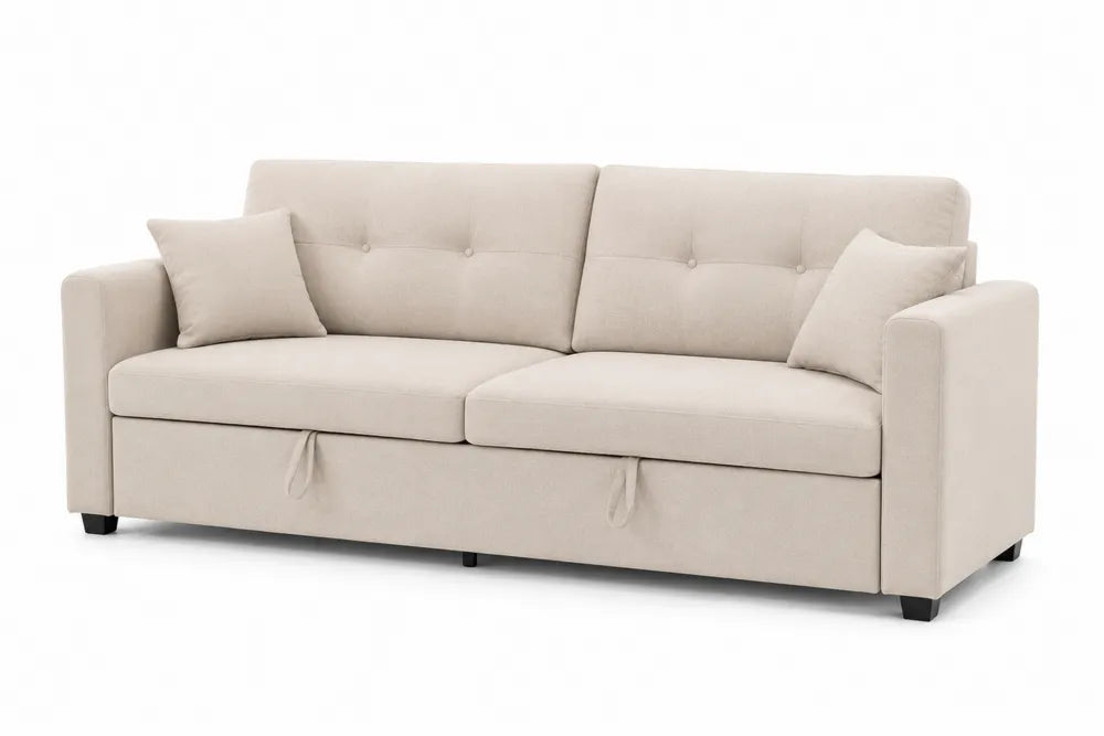 Schlafsofa aus Polyester mit Holzrahmen in Beige